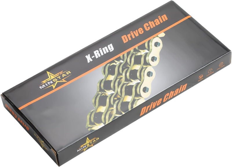 MINSTAR 520 Chain 98 Links With Connecting Master Link, X-Ring Gold - Image 1